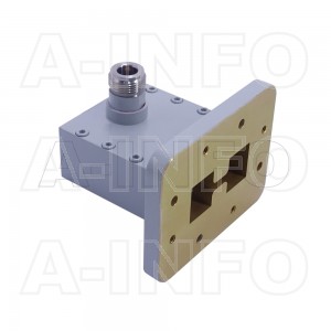 200DRWHCAN Right Angle High Power Double Ridge Waveguide to Coaxial Adapter 2-4.8GHz WRD200 to N Type Female