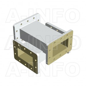 340W+C-50 WR340 Waveguide Cross Coupler W+C-XX Type 2.2-3.3GHz 50dB Coupling with Four Rectangular Waveguide Interfaces 