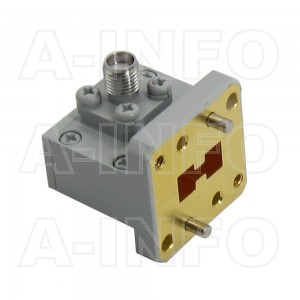 110DRWCAS_Cu Right Angle Double Ridge Waveguide to Coaxial Adapter 11-26.5GHz WRD110 to SMA Female