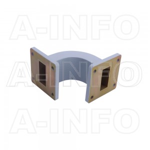 112WEB-50-50-25 WR112 Radius Bend Waveguide E-Plane 7.05-10GHz with Two Rectangular Waveguide Interfaces